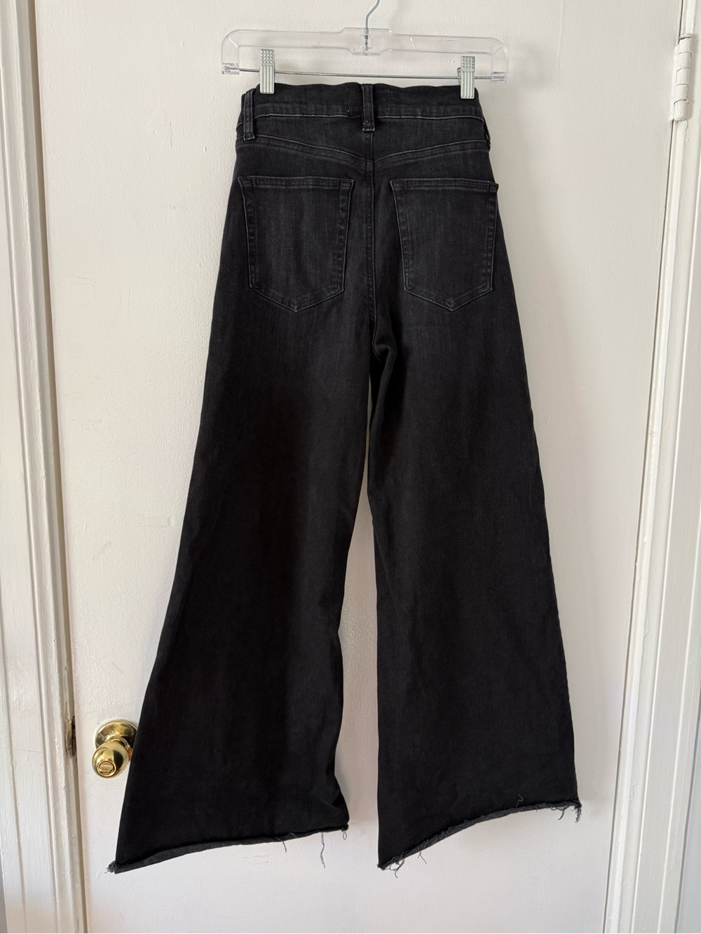 FRAME Le Palazzo Crop high-rise wide-leg jeans. Raw hem, size 26 - Picture 4 of 6